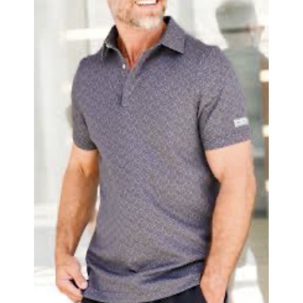 USA Palm Gray Polo Shirt 2XL Men's Collared Short Sleeve Logo Golf Office Party